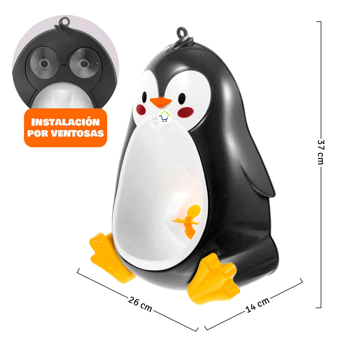 Orinal Portátil Pingüino 36044-3 - Color: Negro